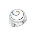 Ring Silber 925 rhodiniert mit weißer Muschel