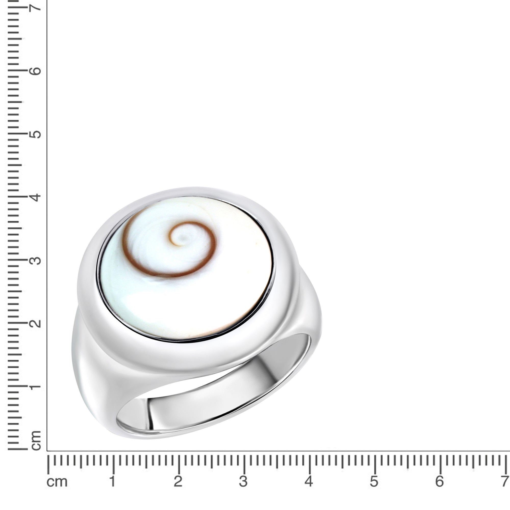 Ring Silber 925 rhodiniert mit weißer Muschel