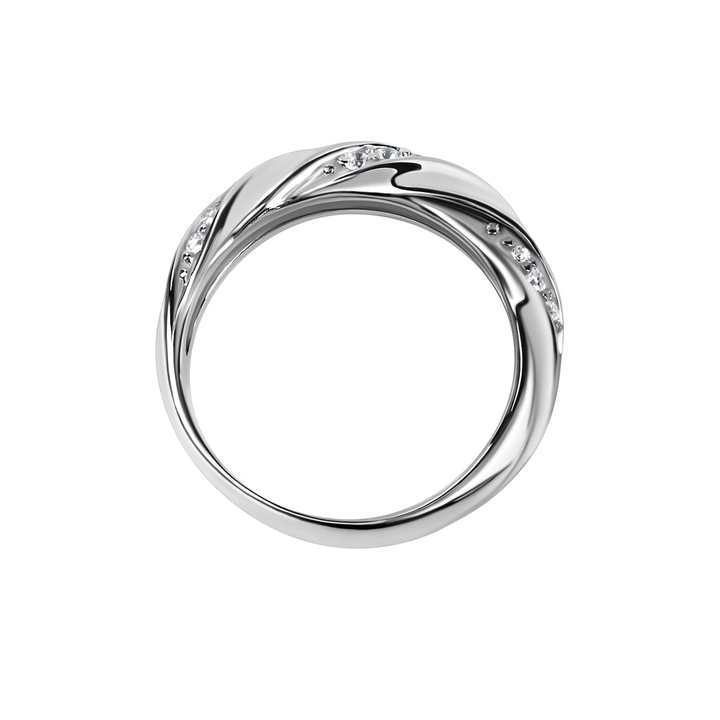 Ring Silber 925 rhodiniert mit Zirkonia weiß