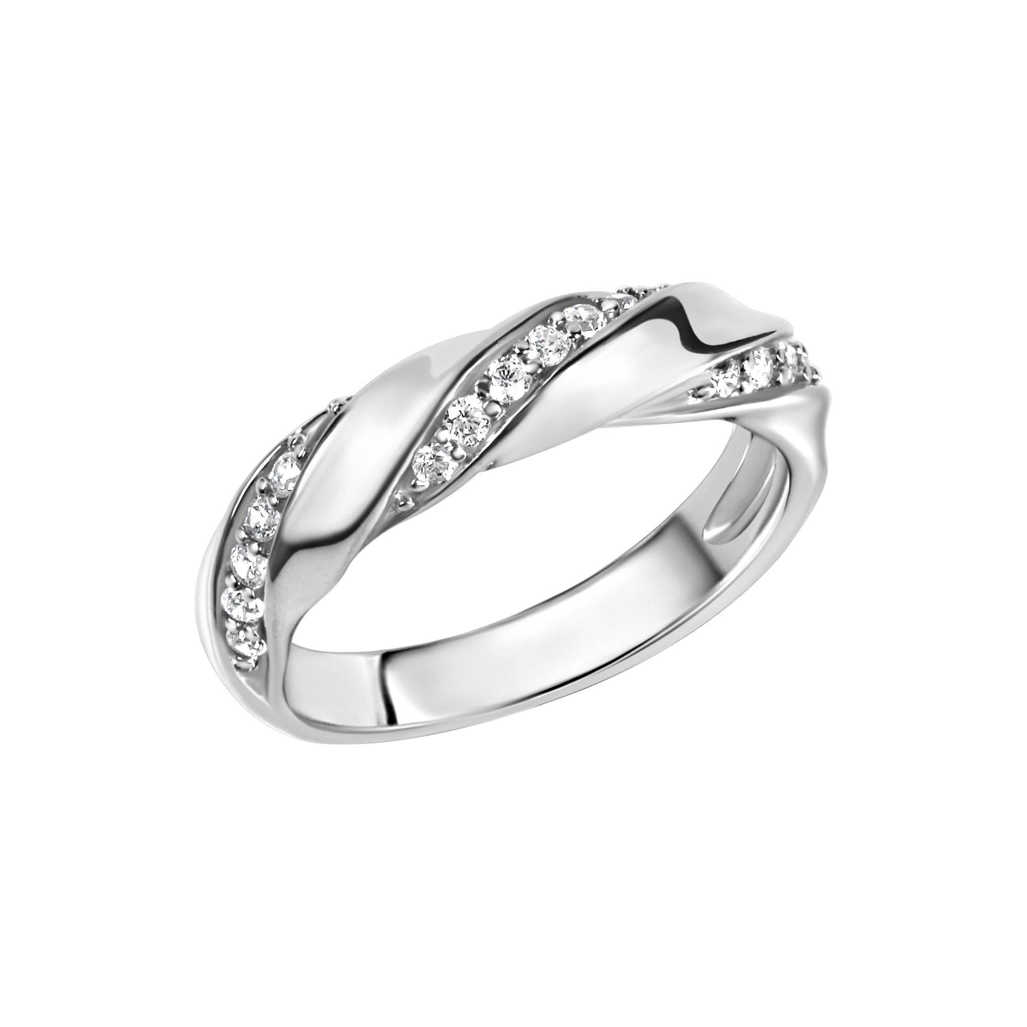 Ring Silber 925 rhodiniert mit Zirkonia weiß