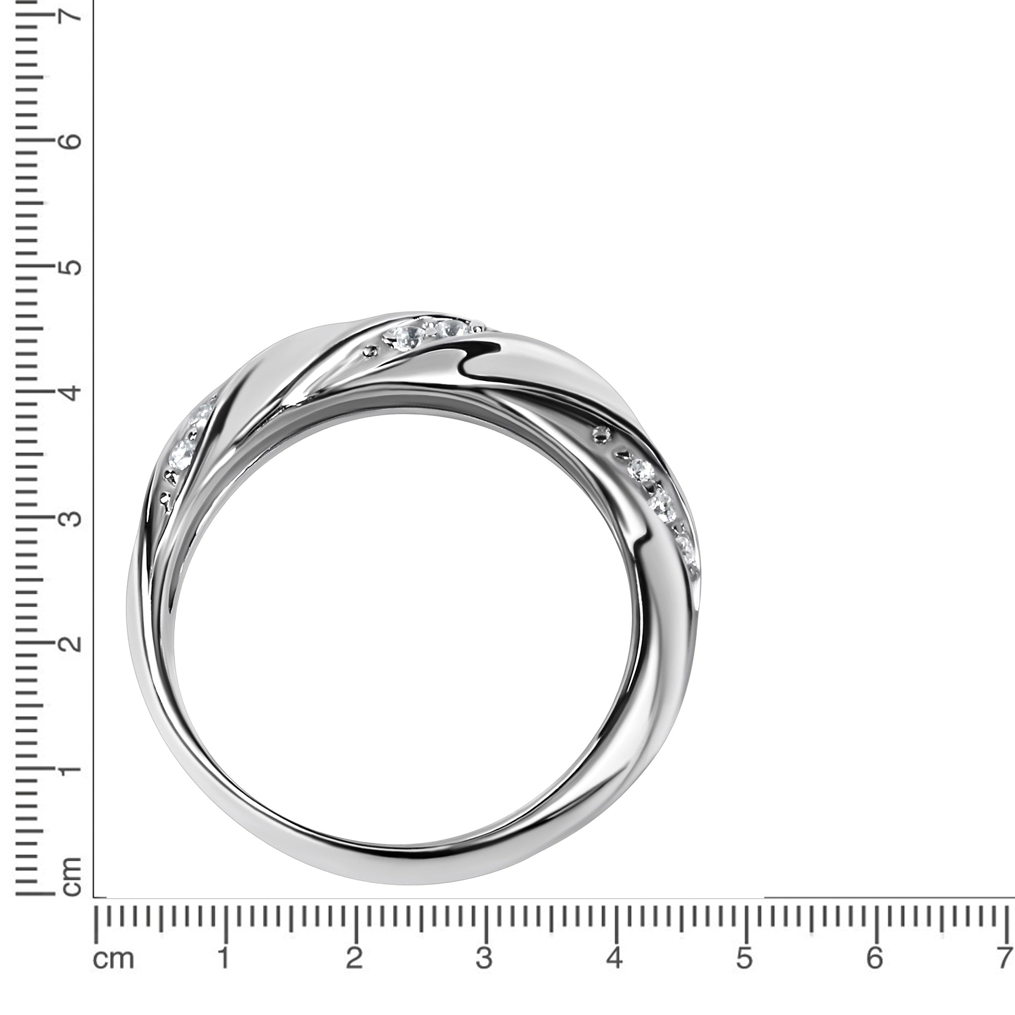 Ring Silber 925 rhodiniert mit Zirkonia weiß