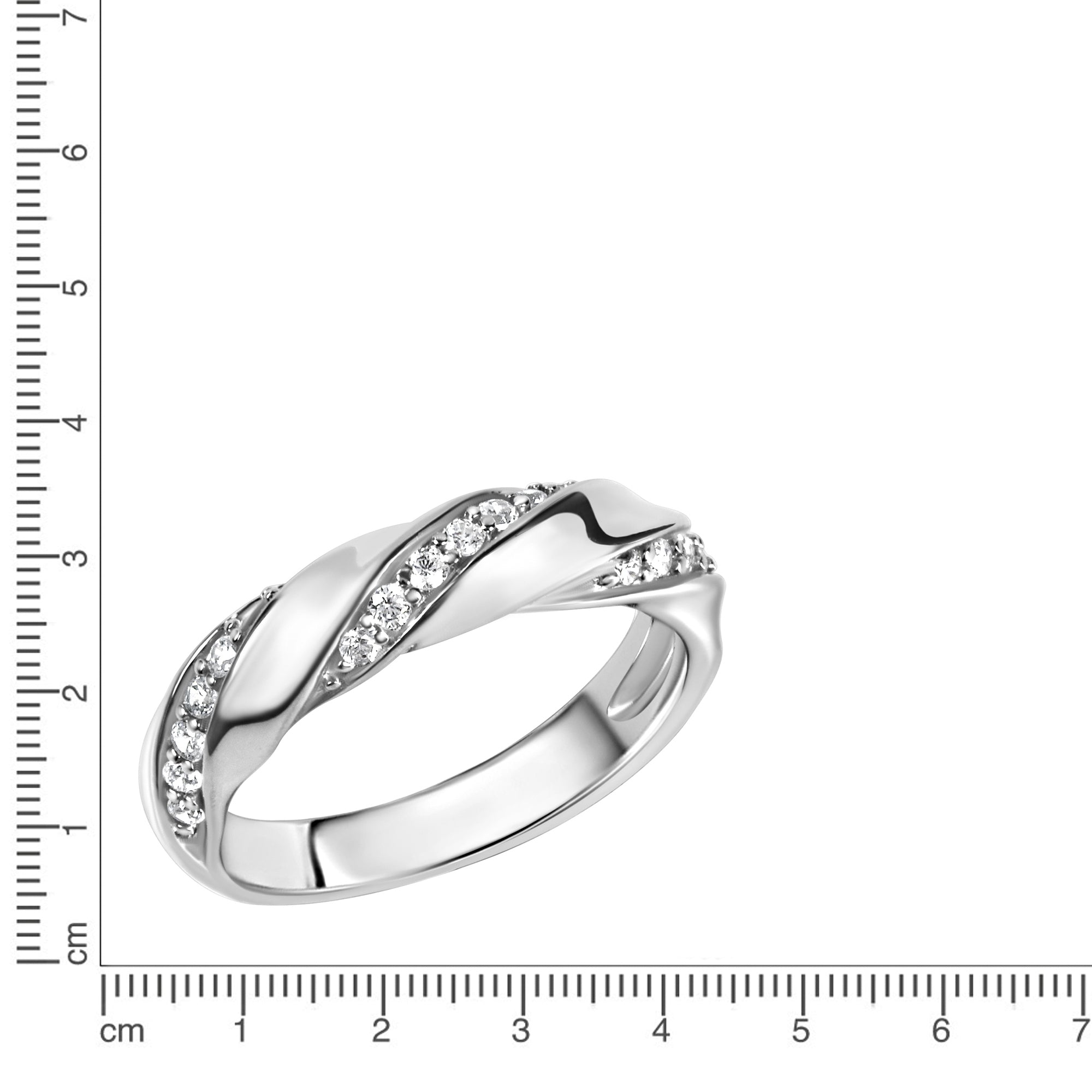 Ring Silber 925 rhodiniert mit Zirkonia weiß