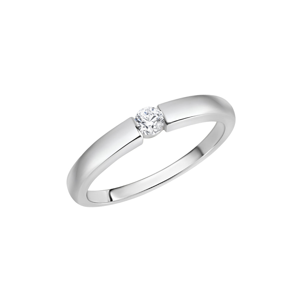 Ring Silber 925 rhodiniert mit Zirkonia weiß