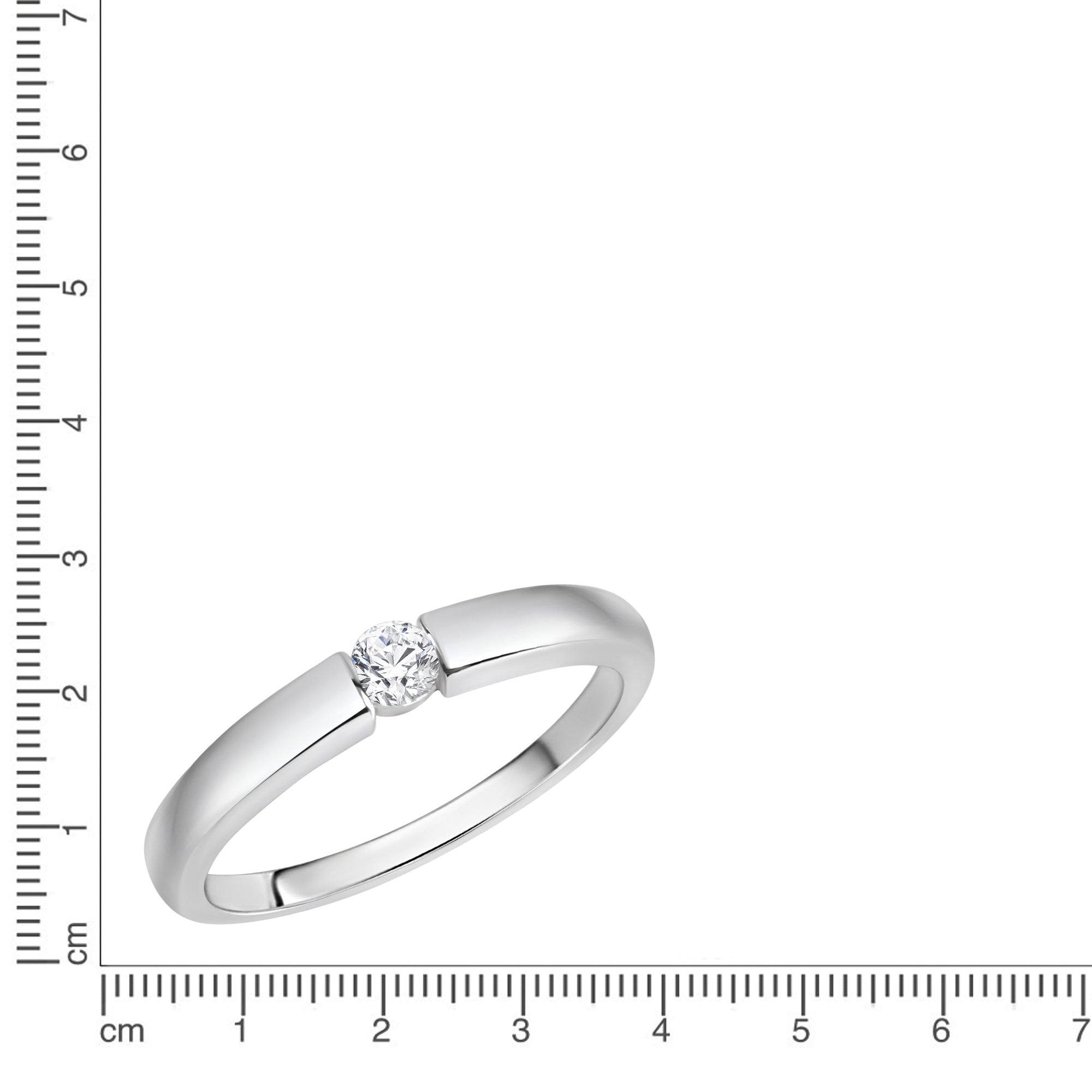 Ring Silber 925 rhodiniert mit Zirkonia weiß
