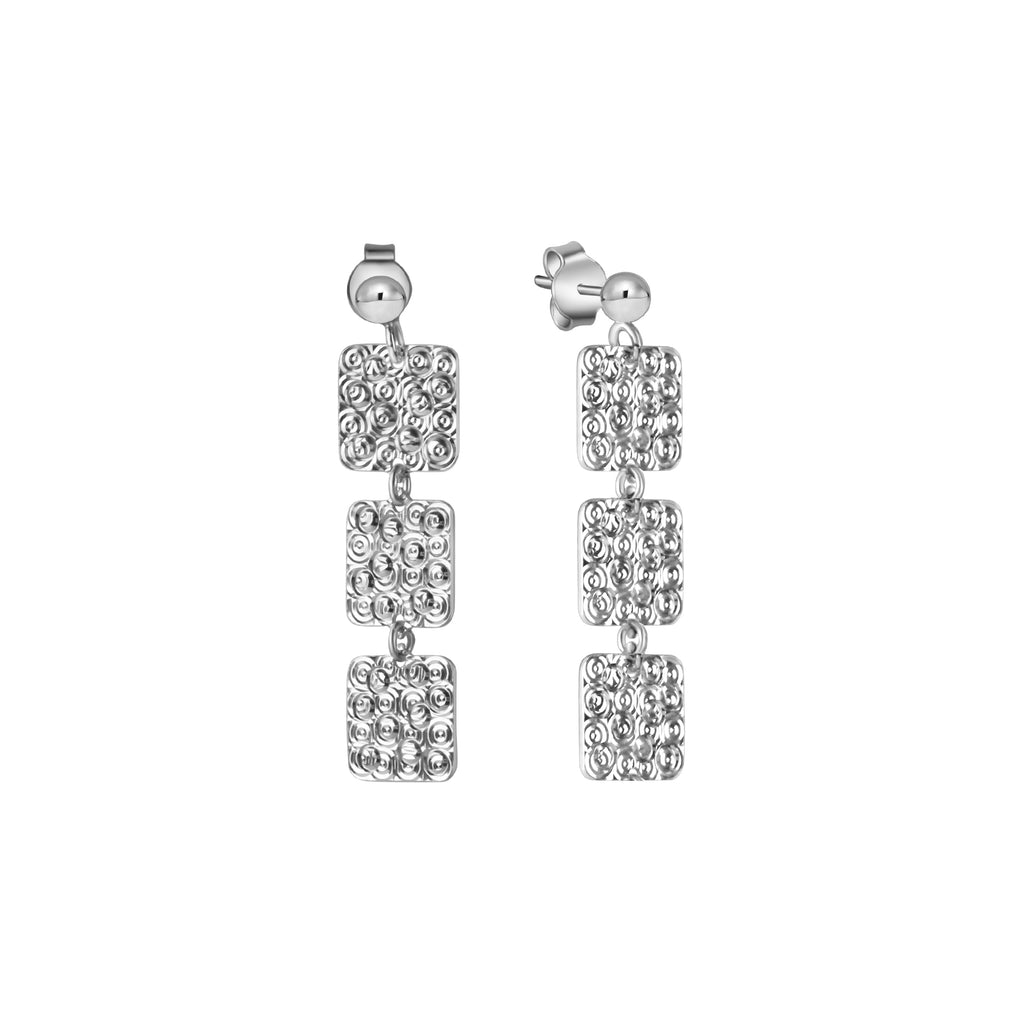 Ohrstecker 925 Sterling Silber rhodiniert Struktur