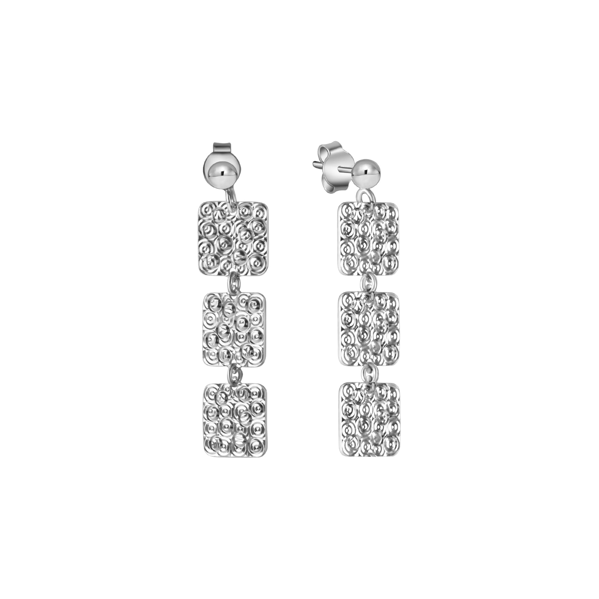 Ohrstecker 925 Sterling Silber rhodiniert Struktur