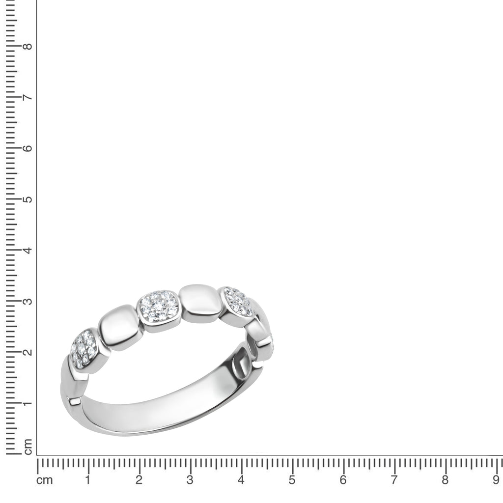 Ring 925 Sterling Silber rhodiniert Zirkonia