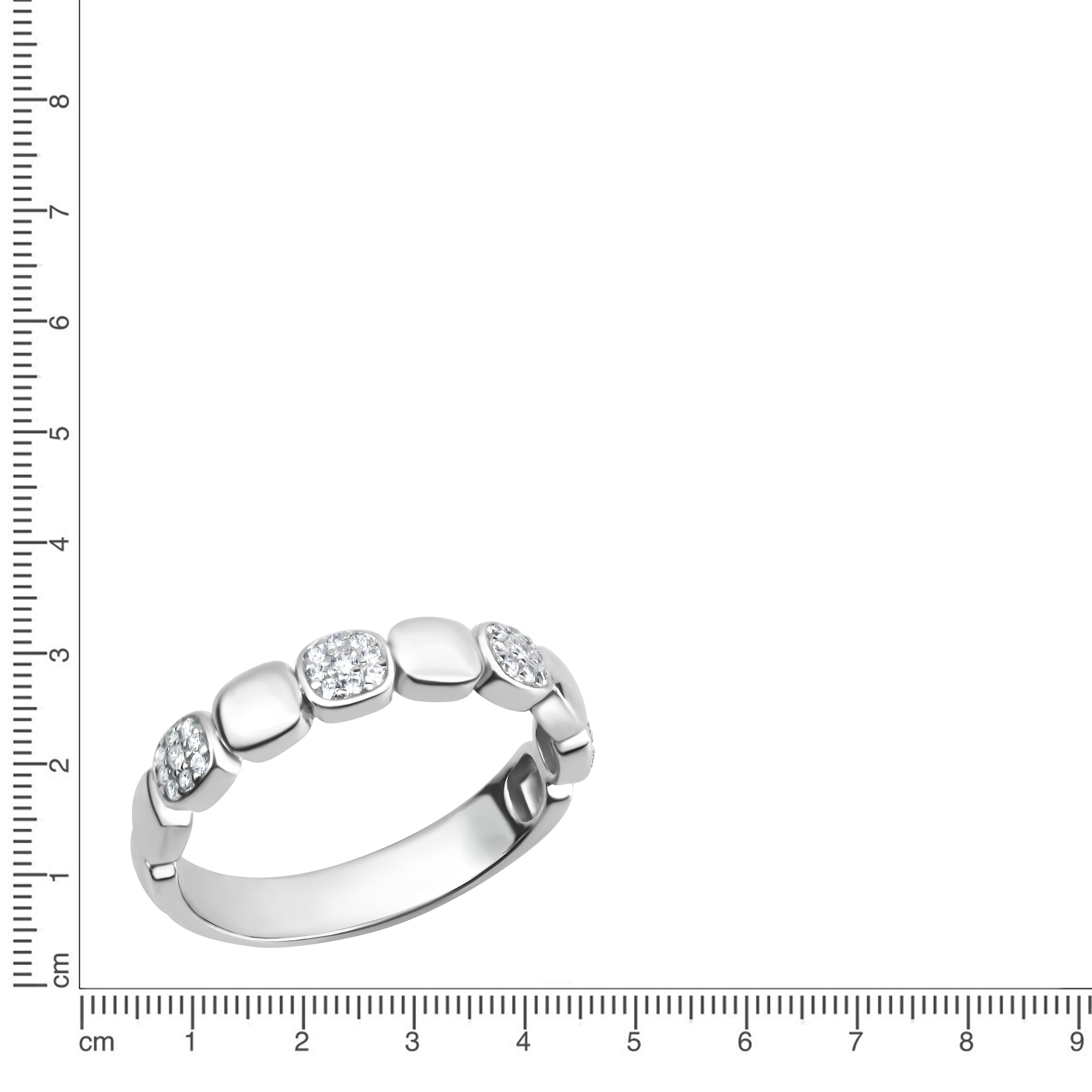Ring 925 Sterling Silber rhodiniert Zirkonia