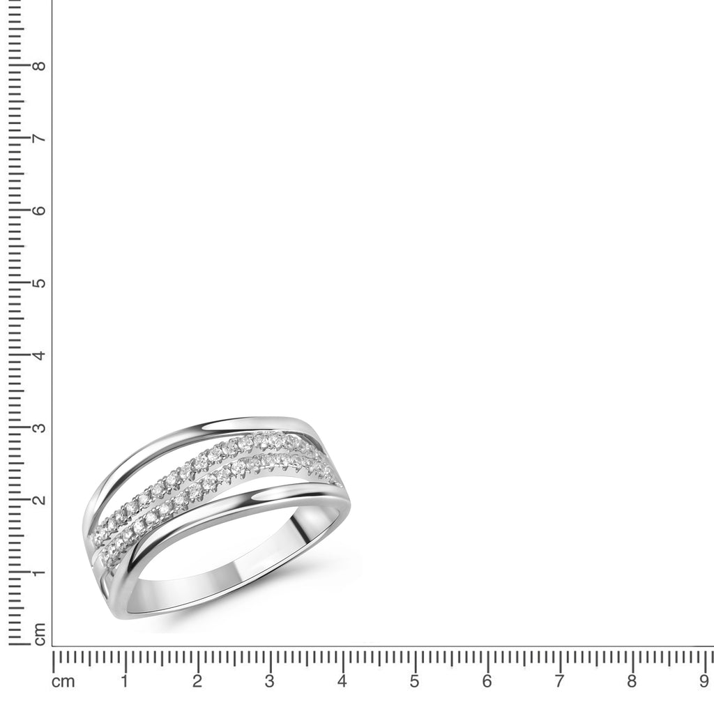 Ring 925 Sterling Silber rhodiniert Zirkonia weiß