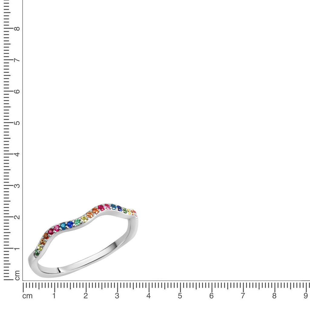 Ring 925 Sterling Silber rhodiniert bunte Zirkonia