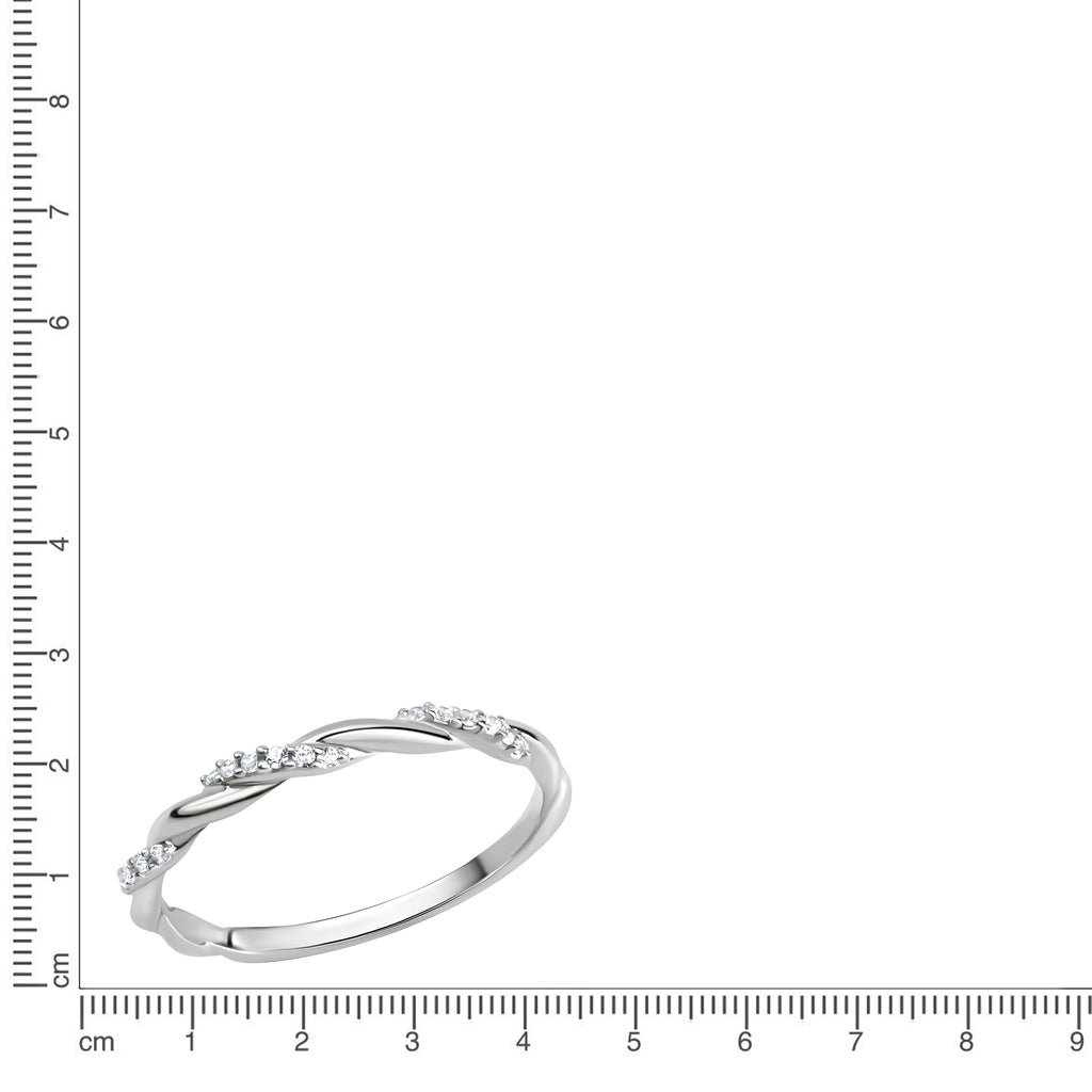 Ring 925 Sterling Silber rhodiniert Zirkonia