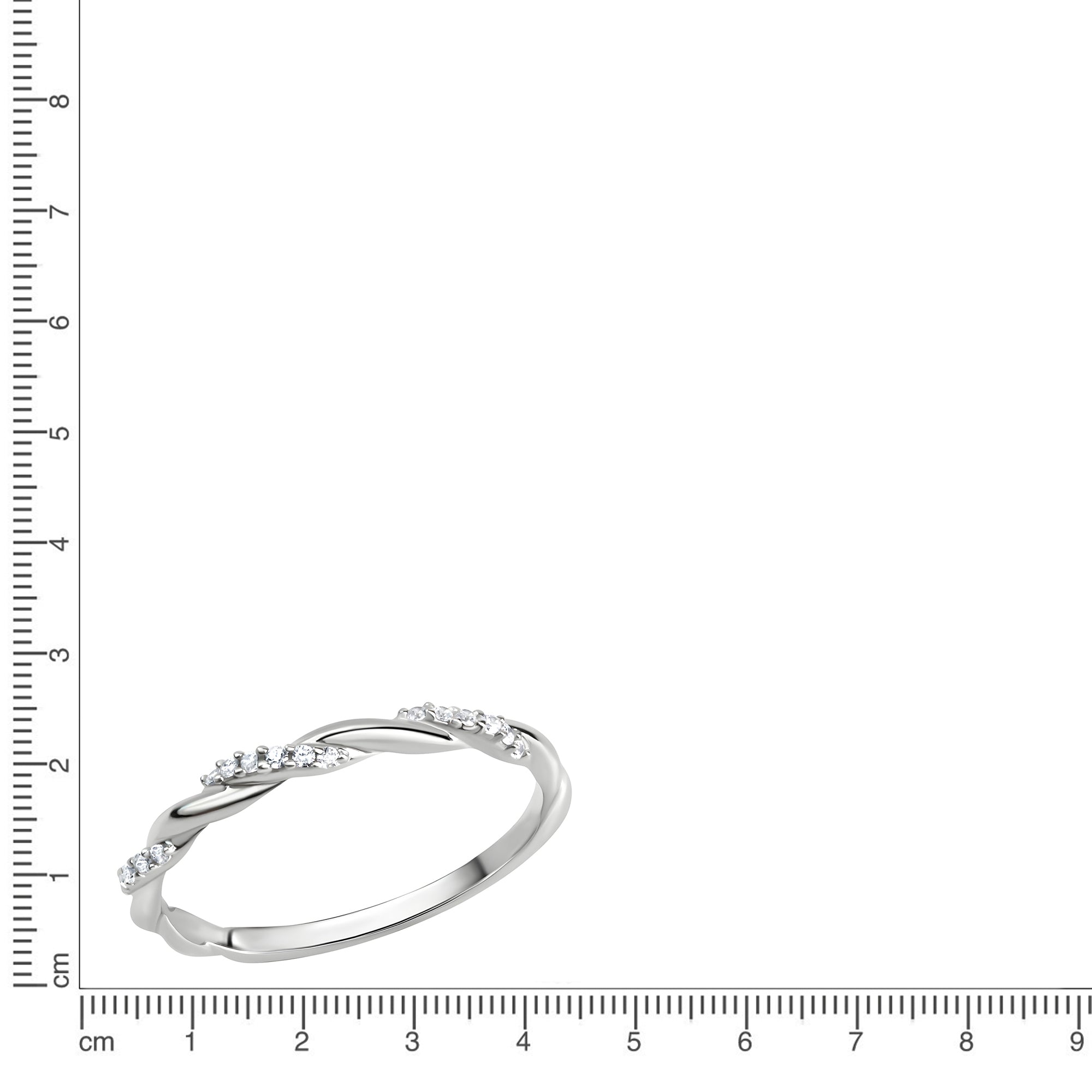 Ring 925 Sterling Silber rhodiniert Zirkonia