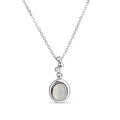 Anhänger mit Kette 925 Sterling Silber rhodiniert Katzenauge hellblau