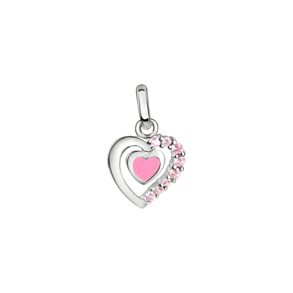 Anhänger 925 Sterling Silber rhodiniert Herz Zirkonia