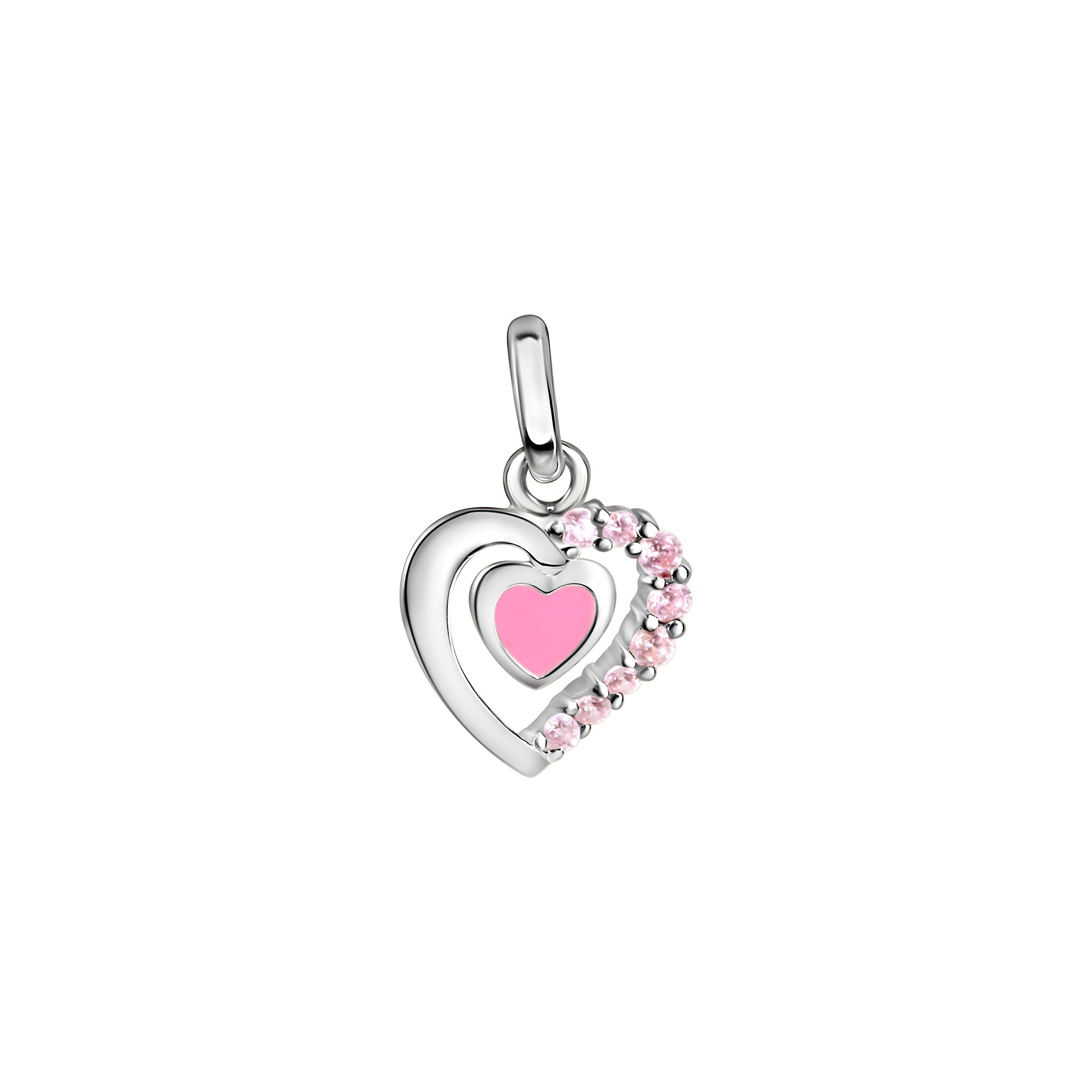 Anhänger 925 Sterling Silber rhodiniert Herz Zirkonia
