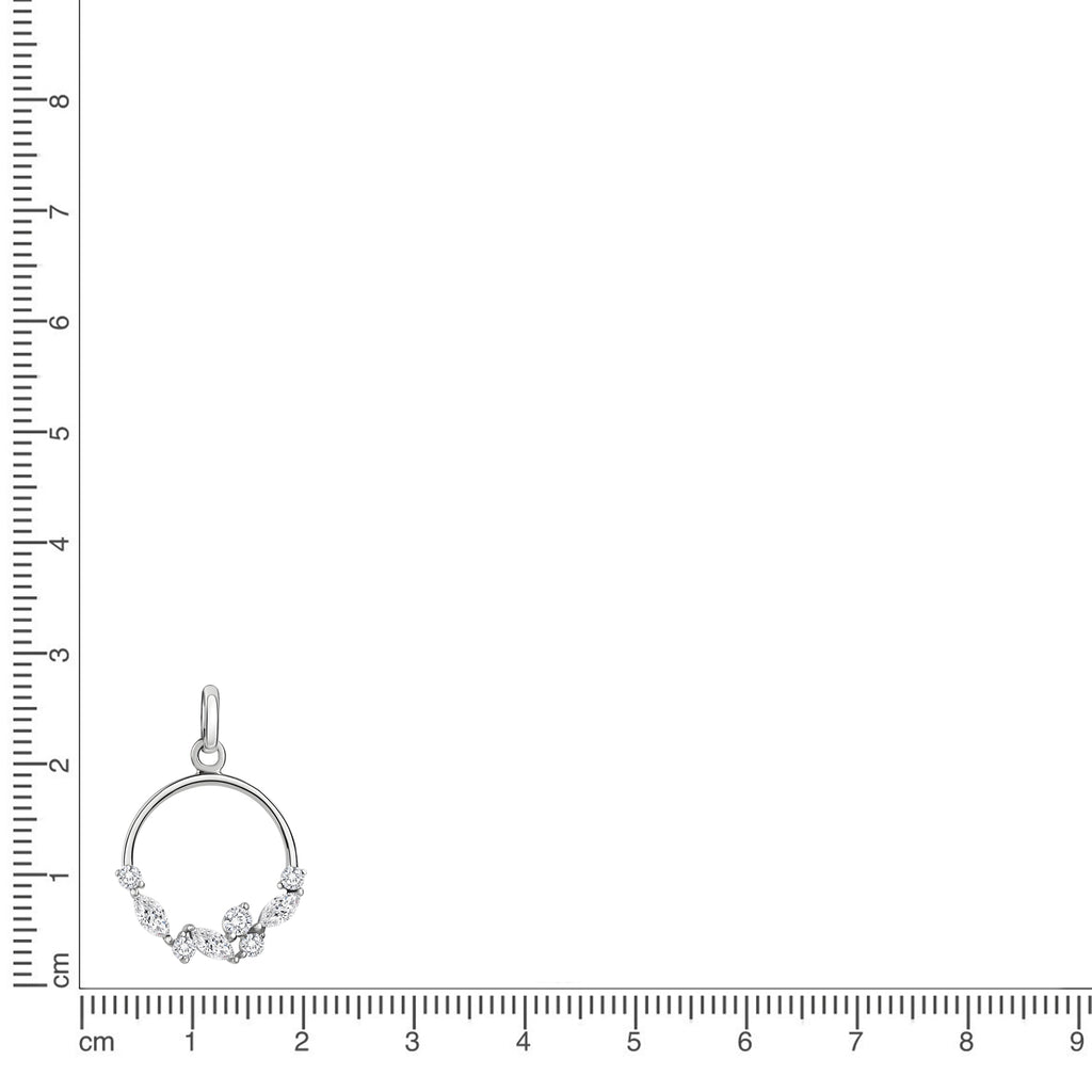 Anhänger 375/- Weißgold Zirkonia weiß