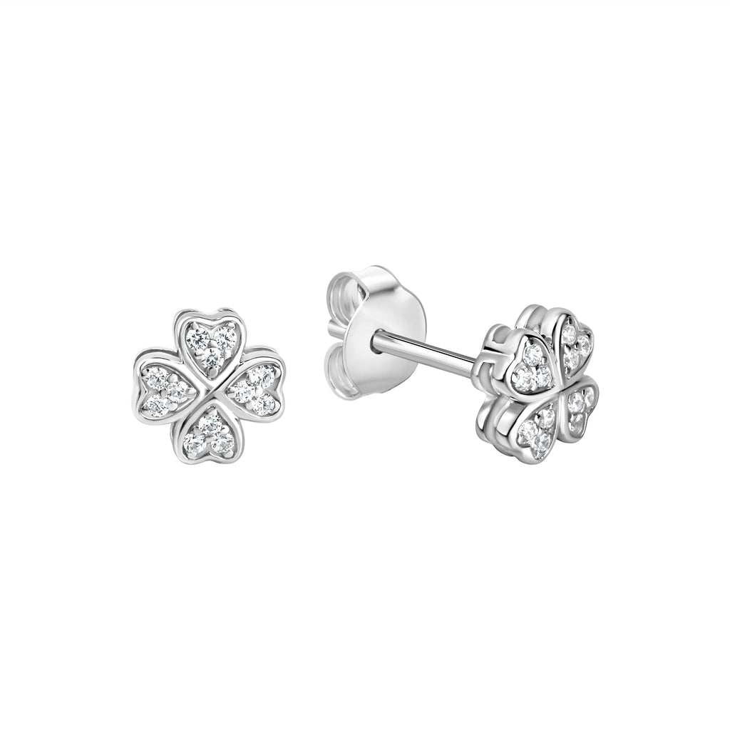 Ohrstecker 925 Sterling Silber rhodiniert Zirkonia
