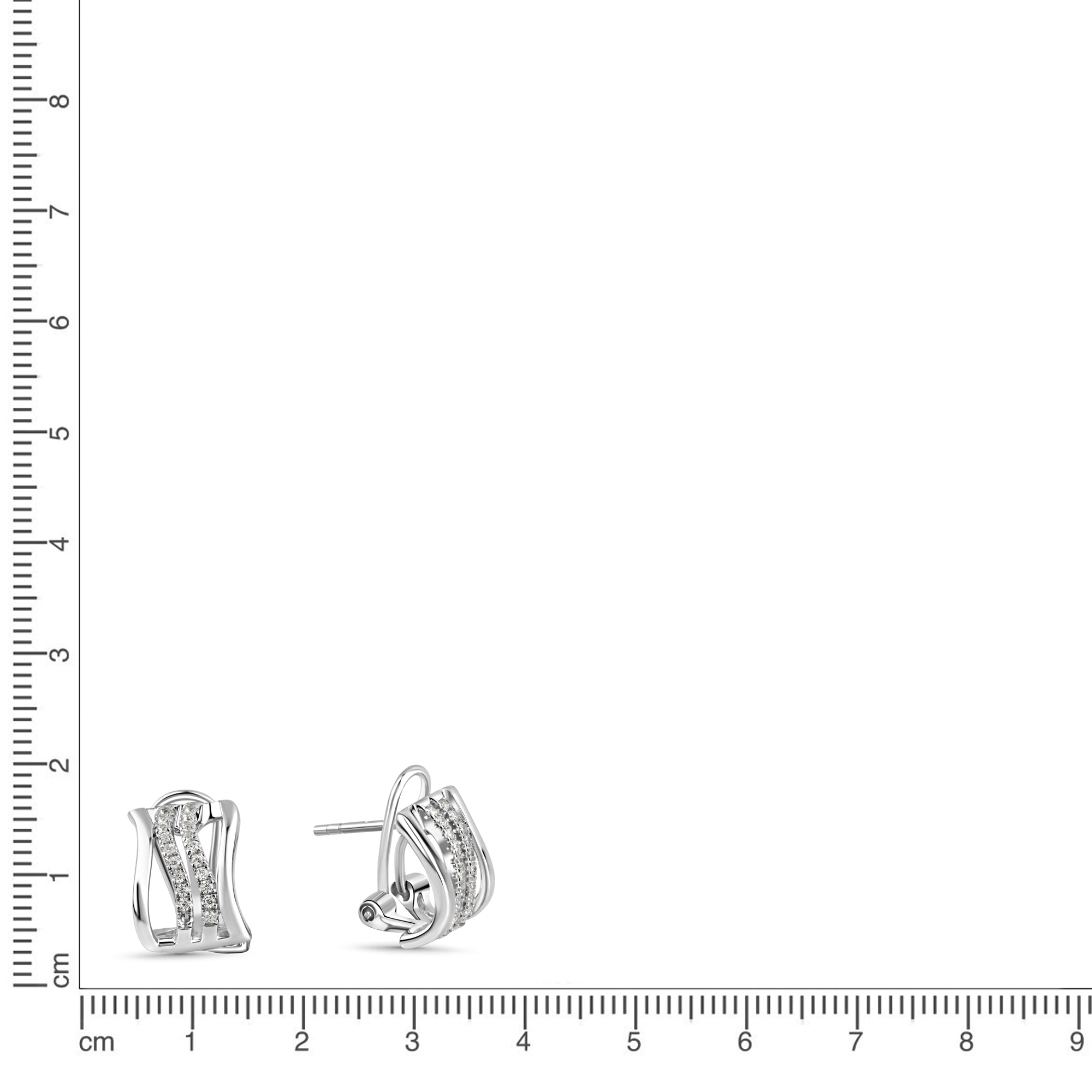 Ohrstecker 925 Sterling Silber rhodiniert Zirkonia