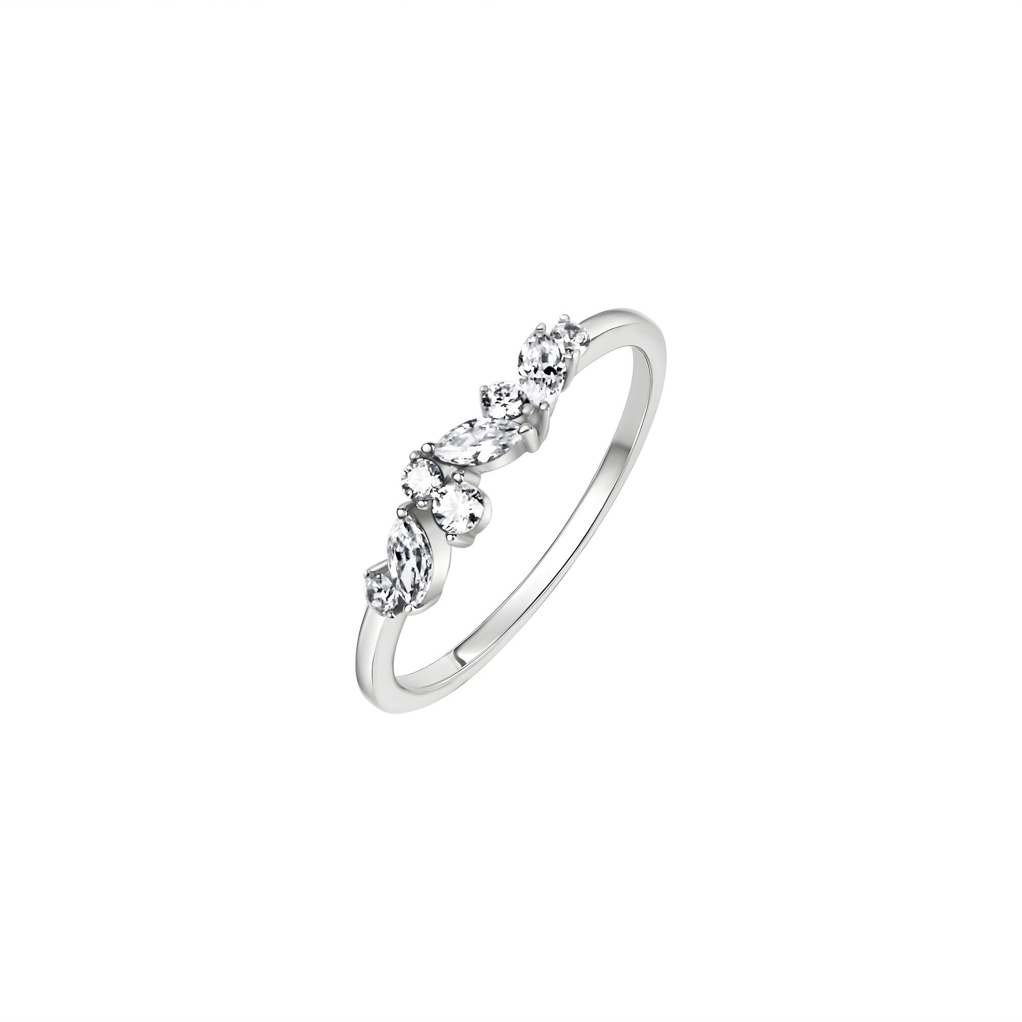 Ring 375 Weißgold Zirkonia weiß