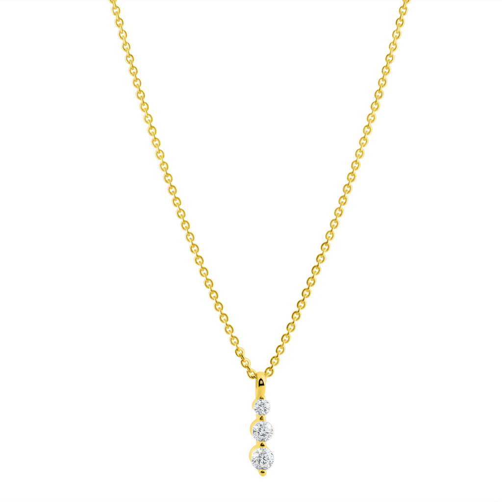 Anhänger mit Kette 375/- Gelbgold Zirkonia