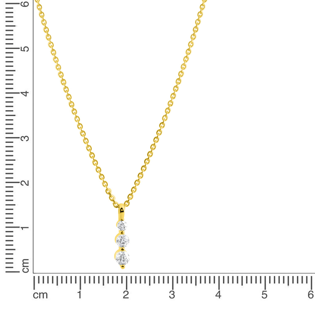 Anhänger mit Kette 375/- Gelbgold Zirkonia