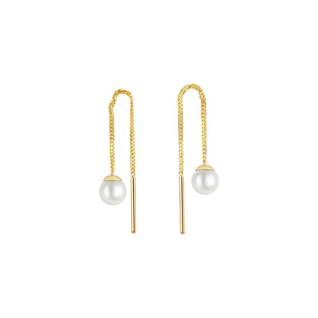 Ohrhänger 333/- Gelbgold glanz Süßwasserzuchtperle