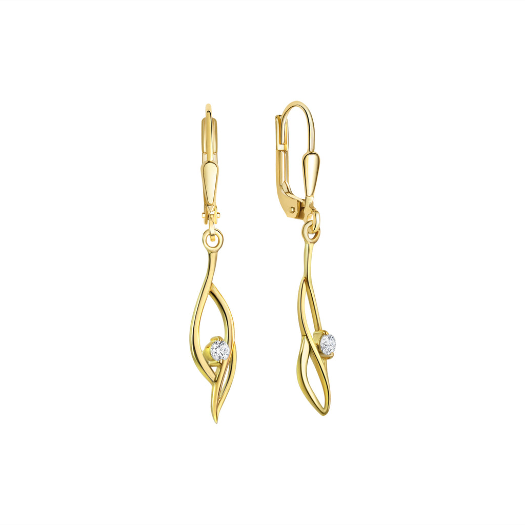 Ohrhänger 333 Gelbgold glanz Zirkonia