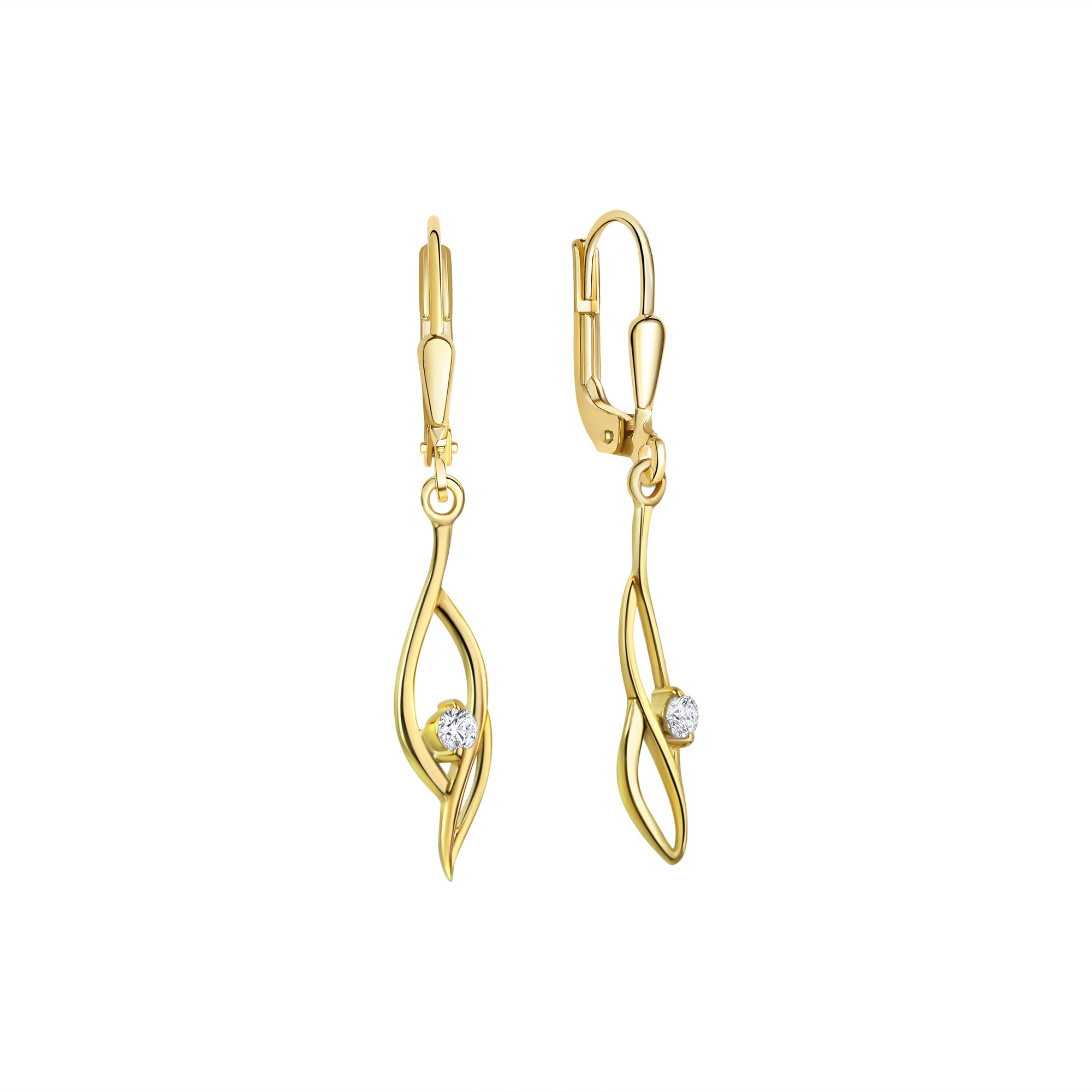 Ohrhänger 333 Gelbgold glanz Zirkonia