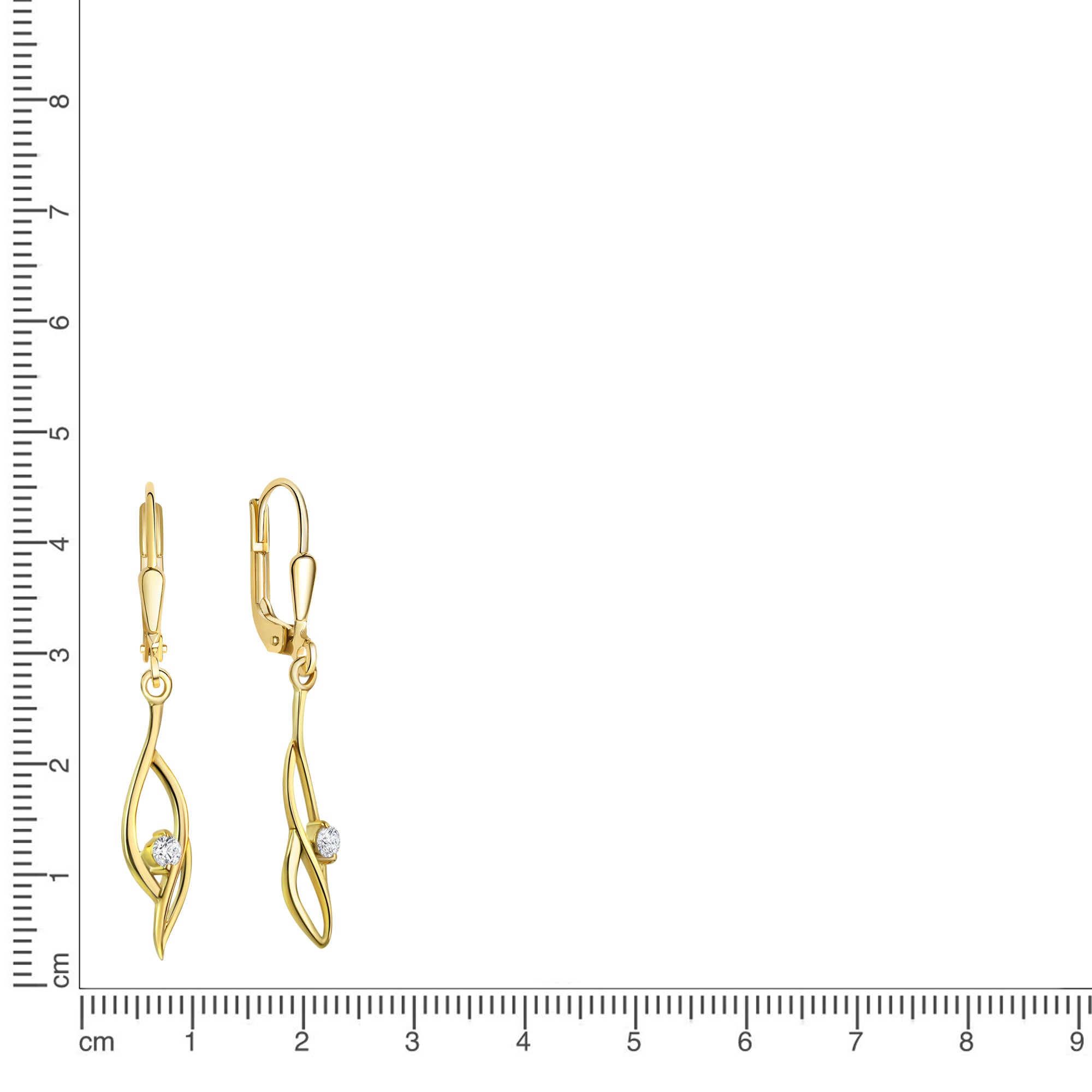 Ohrhänger 333 Gelbgold glanz Zirkonia