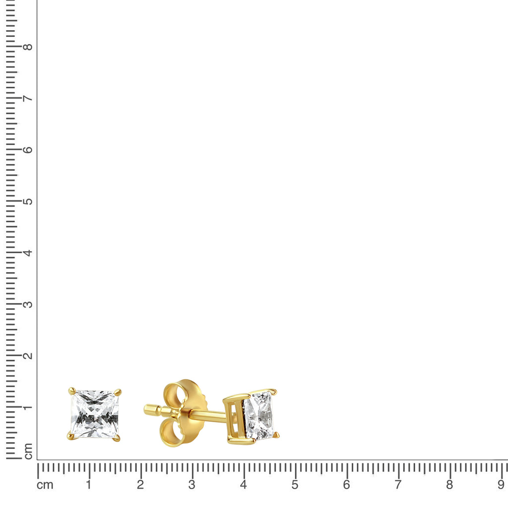 Ohrstecker 333 Gelbgold glanz Zirkonia