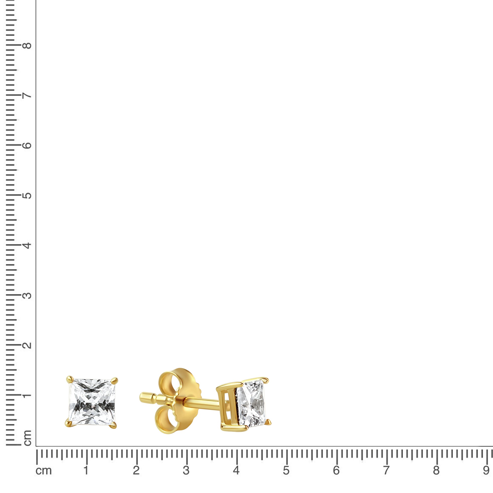 Ohrstecker 333 Gelbgold glanz Zirkonia
