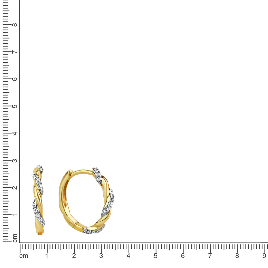 Creolen 333/- Gelbgold bicolor Zirkonia