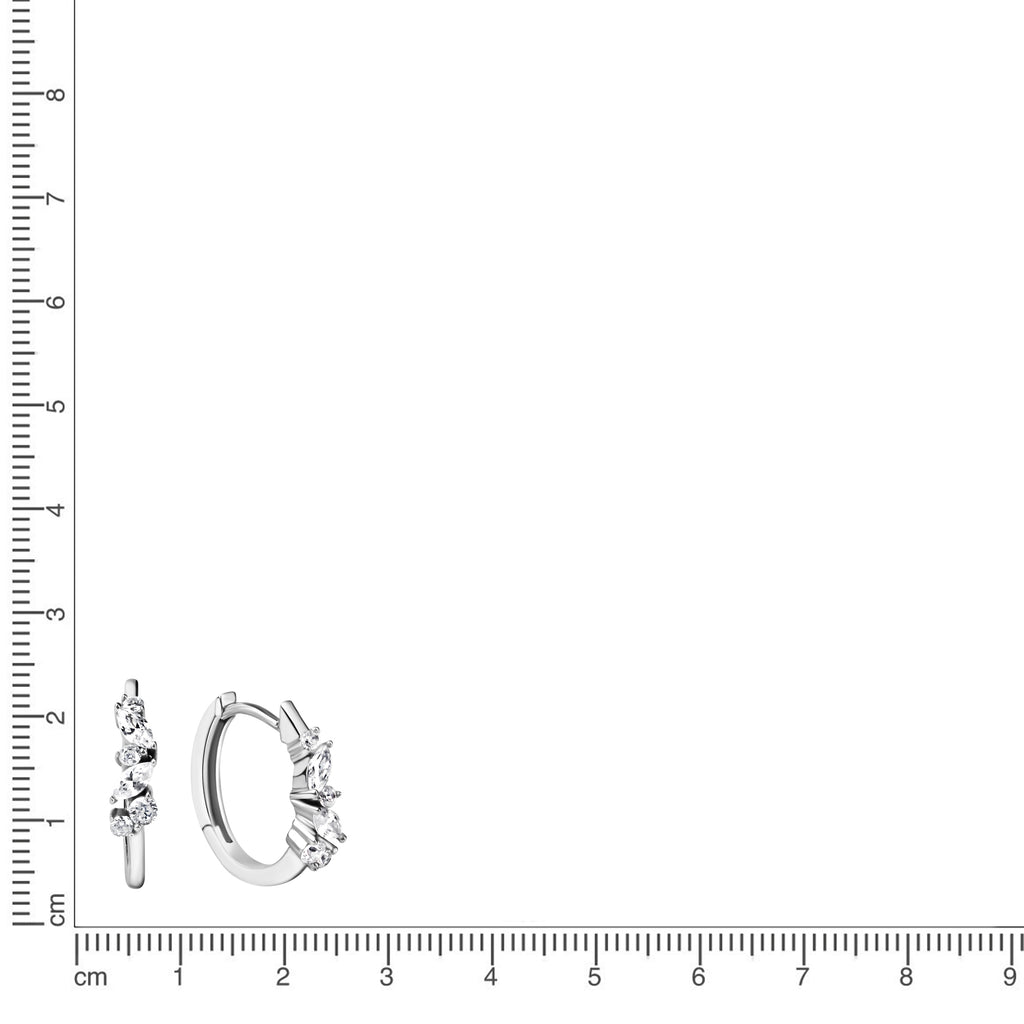 Creolen 375/- Weißgold glanz Zirkonia