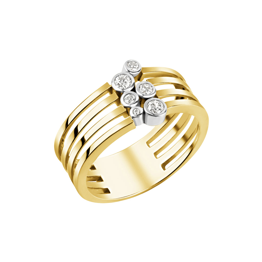 Ring 925/- Sterling Silber vergoldet bicolor