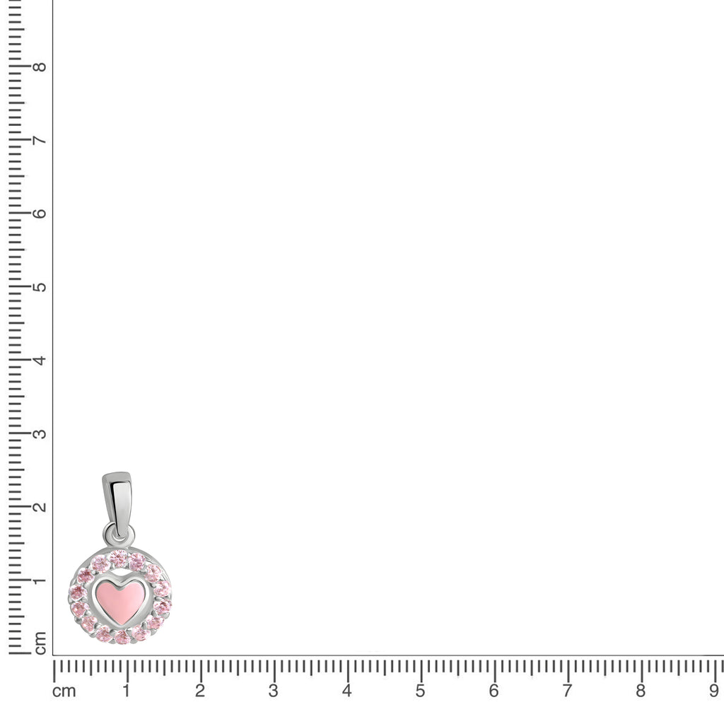 Anhänger 925/- Sterling Silber rhodiniert Herz pink Zirkonia