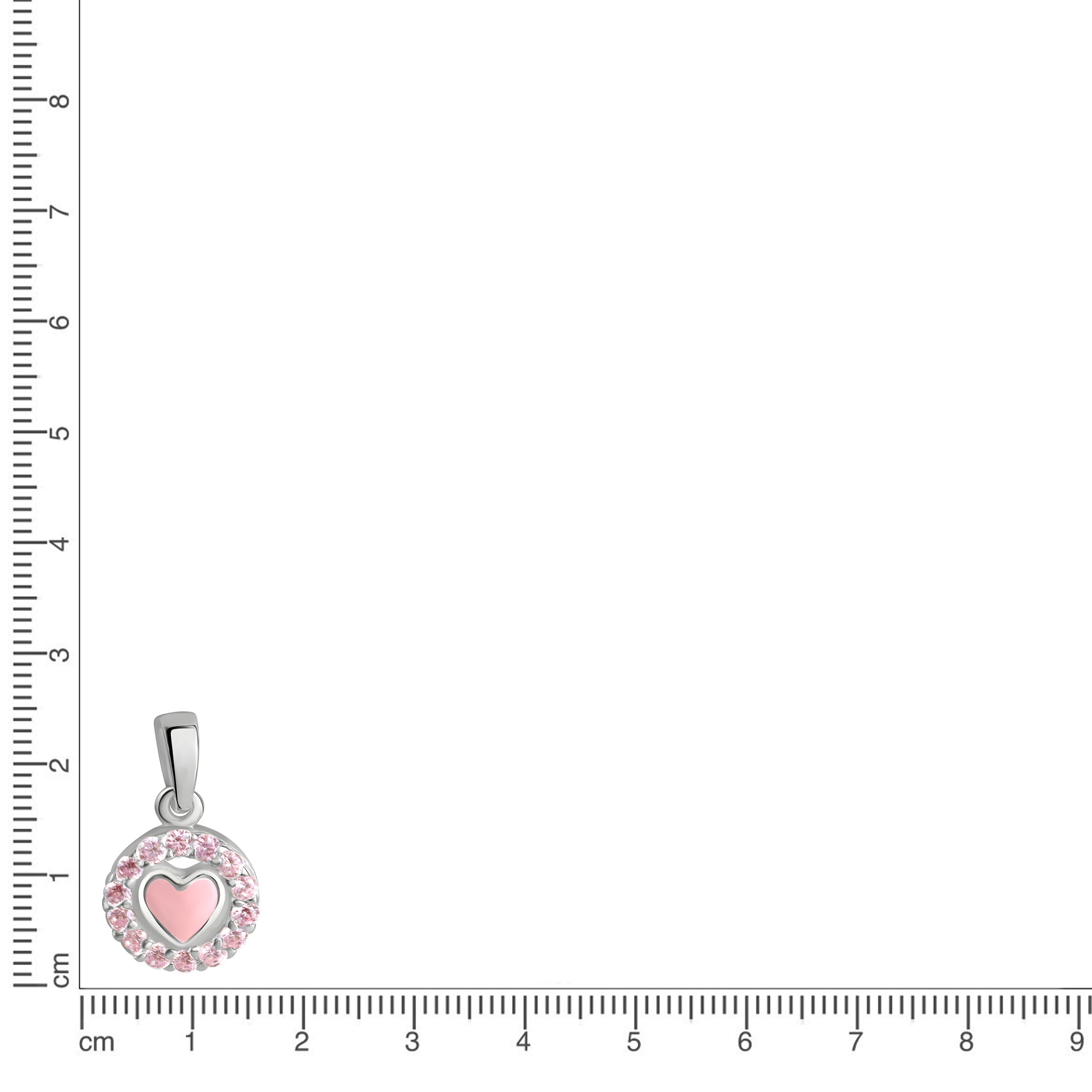 Anhänger 925/- Sterling Silber rhodiniert Herz pink Zirkonia