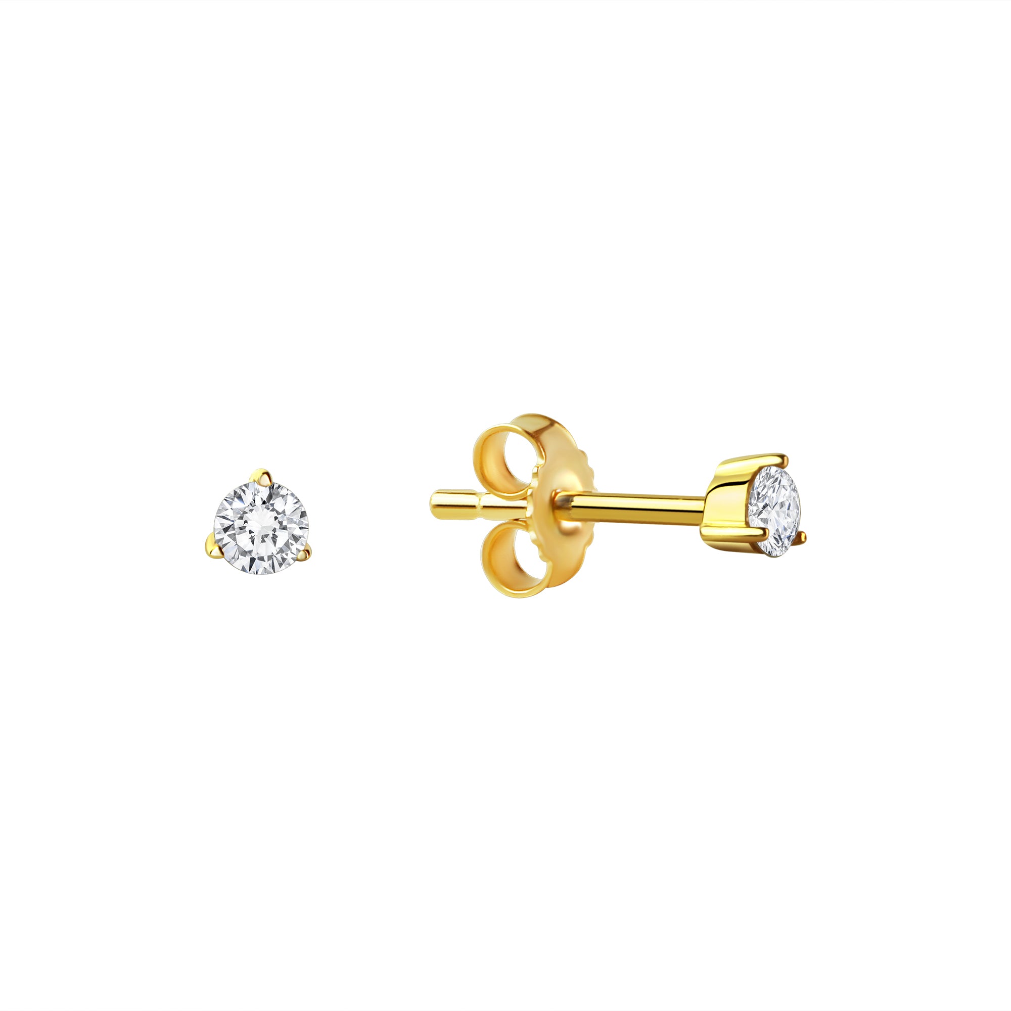 Ohrstecker 333/- Gelbgold glanz Zirkonia