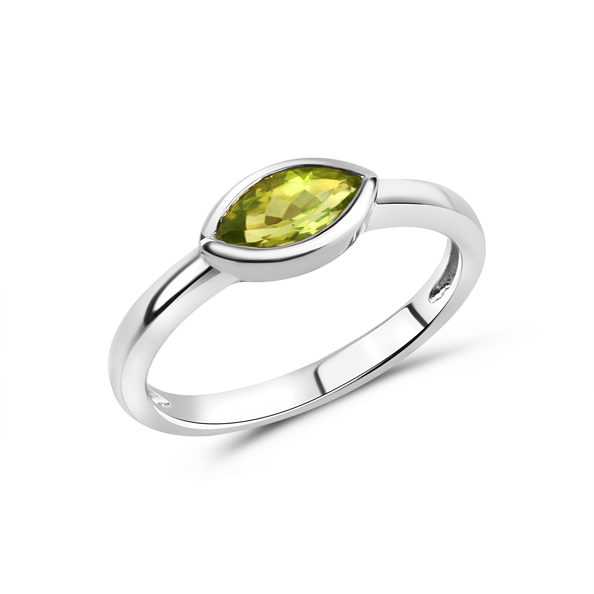 Ring 925/- Sterling Silber rhodiniert Peridot