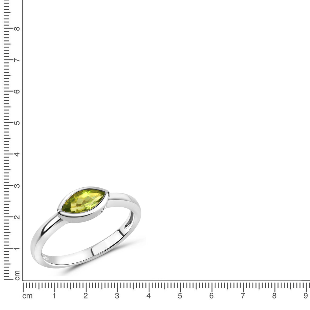 Ring 925/- Sterling Silber rhodiniert Peridot