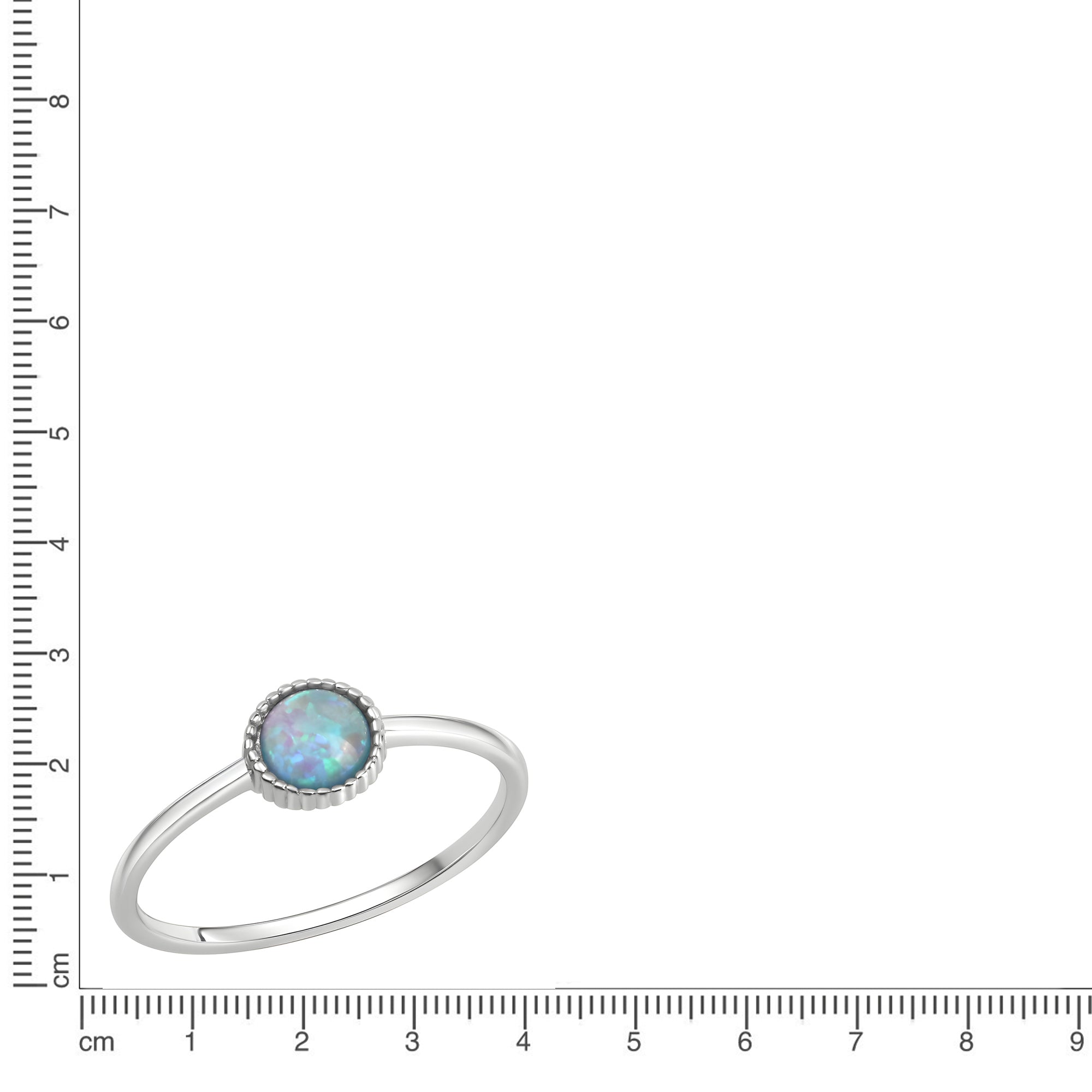 Ring 925/- Sterling Silber rhodiniert Synth. Opal