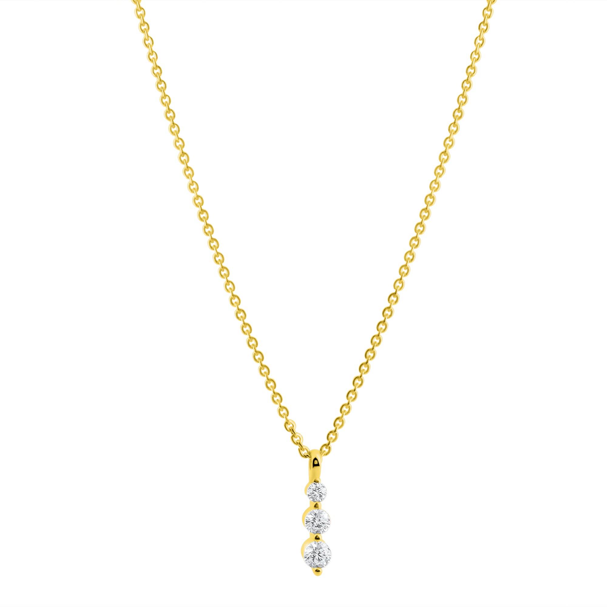 Anhänger mit Kette 333 Gelbgold glanz Zirkonia