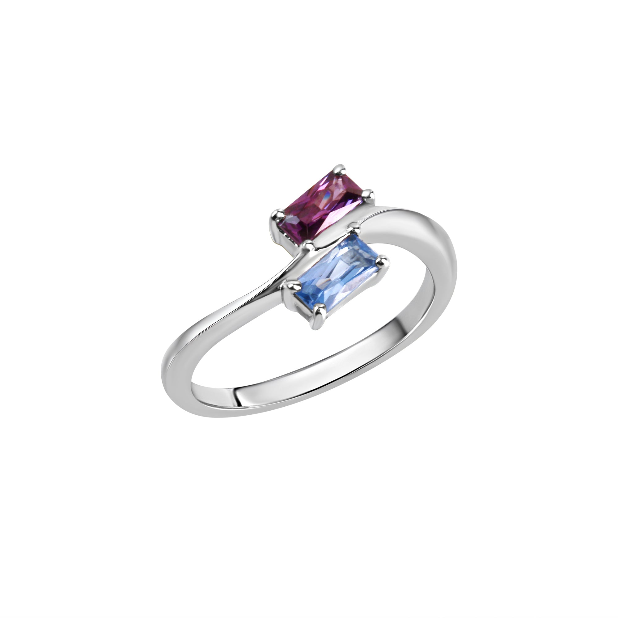 Ring 925/- Sterling Silber rhodiniert Zirkonia und Spinell