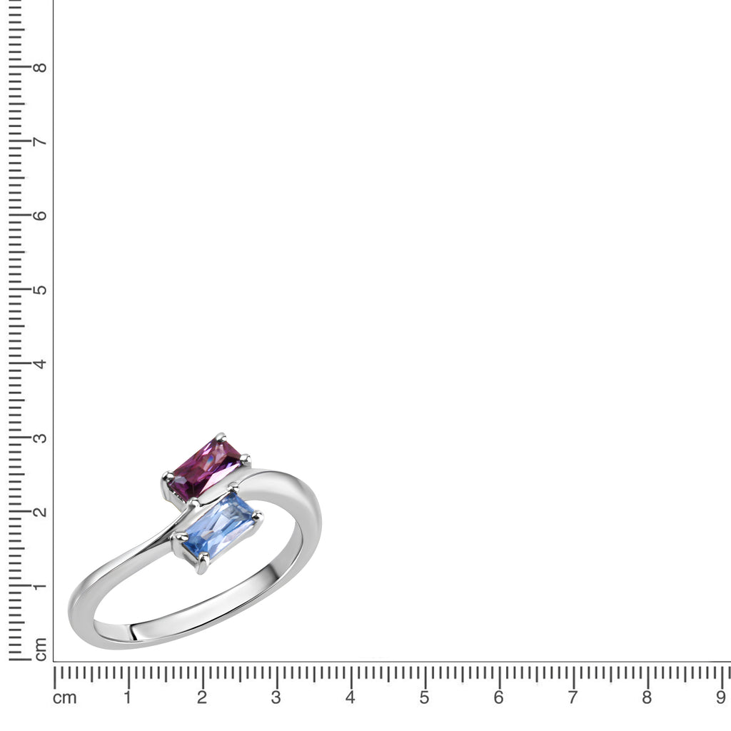 Ring 925/- Sterling Silber rhodiniert Zirkonia und Spinell