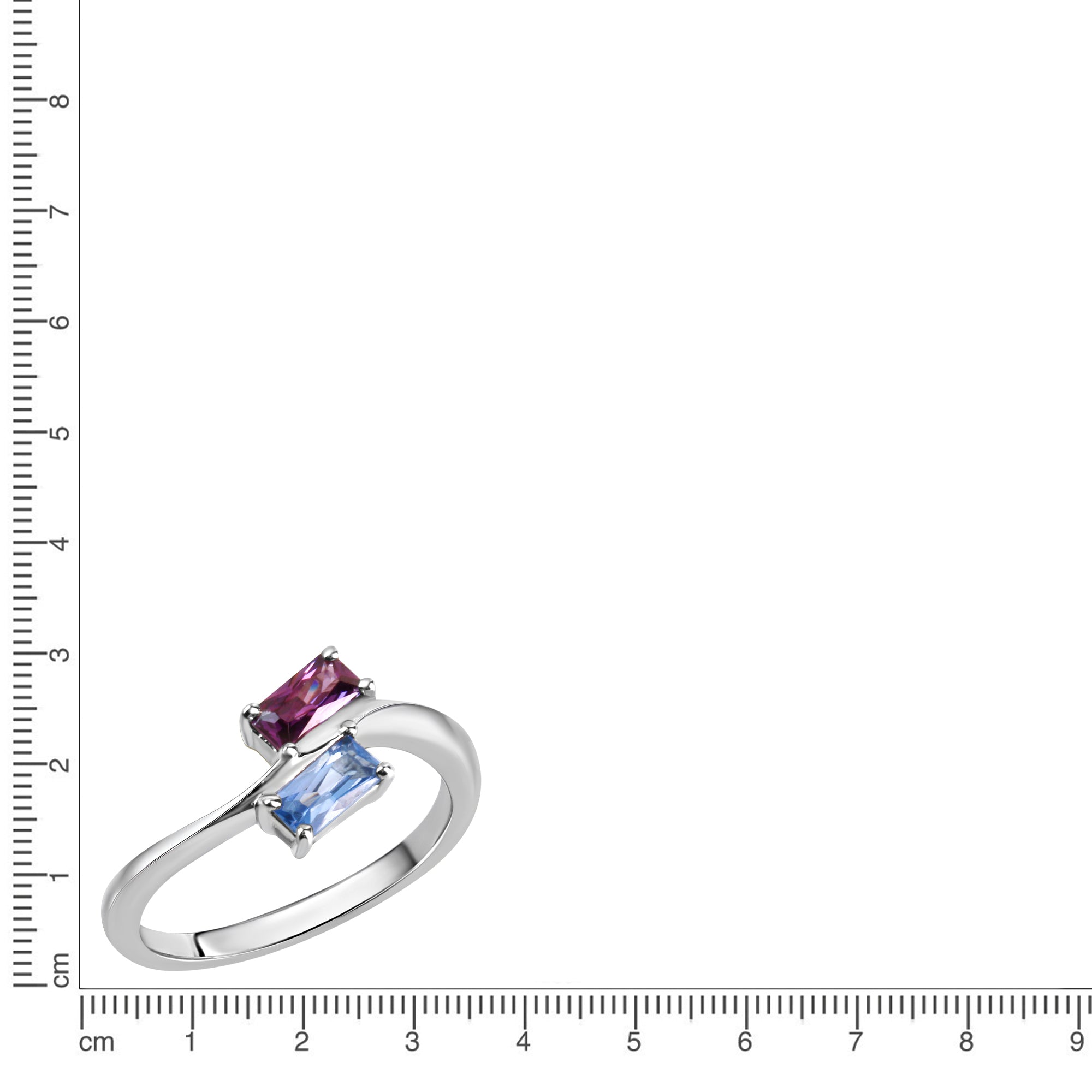 Ring 925/- Sterling Silber rhodiniert Zirkonia und Spinell