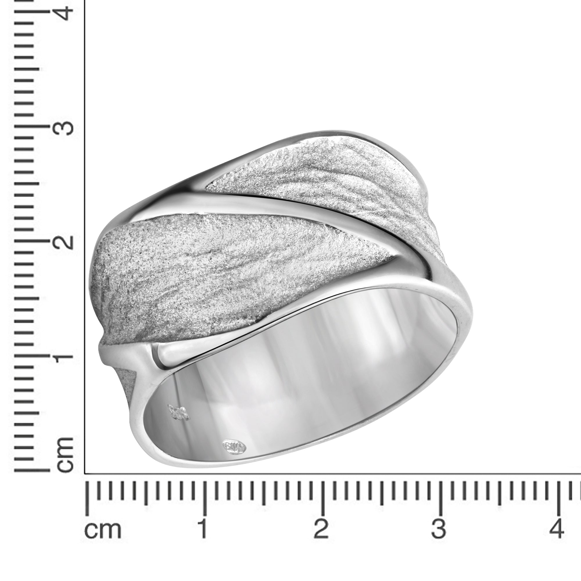 Ring 925/- Sterling Silber rhodiniert matt/glanz