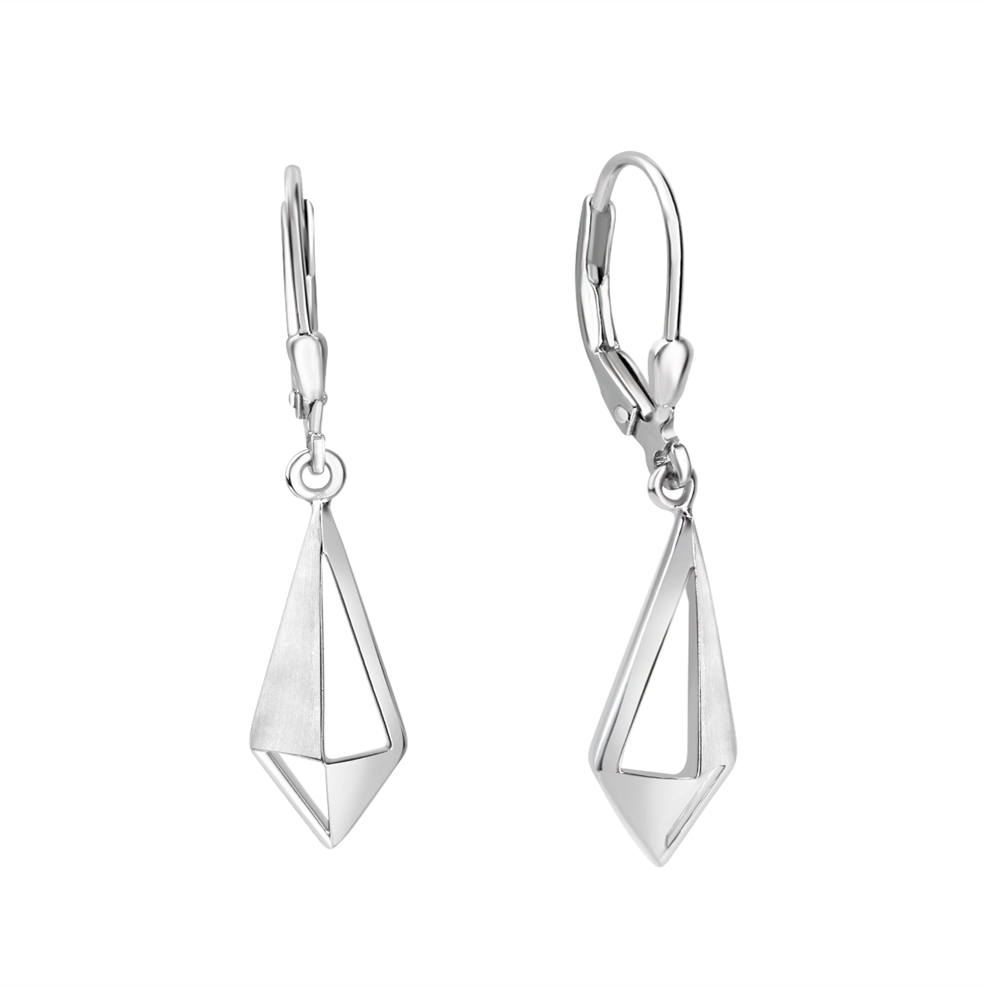 Ohrhänger 925/- Sterling Silber rhodiniert glanz/matt