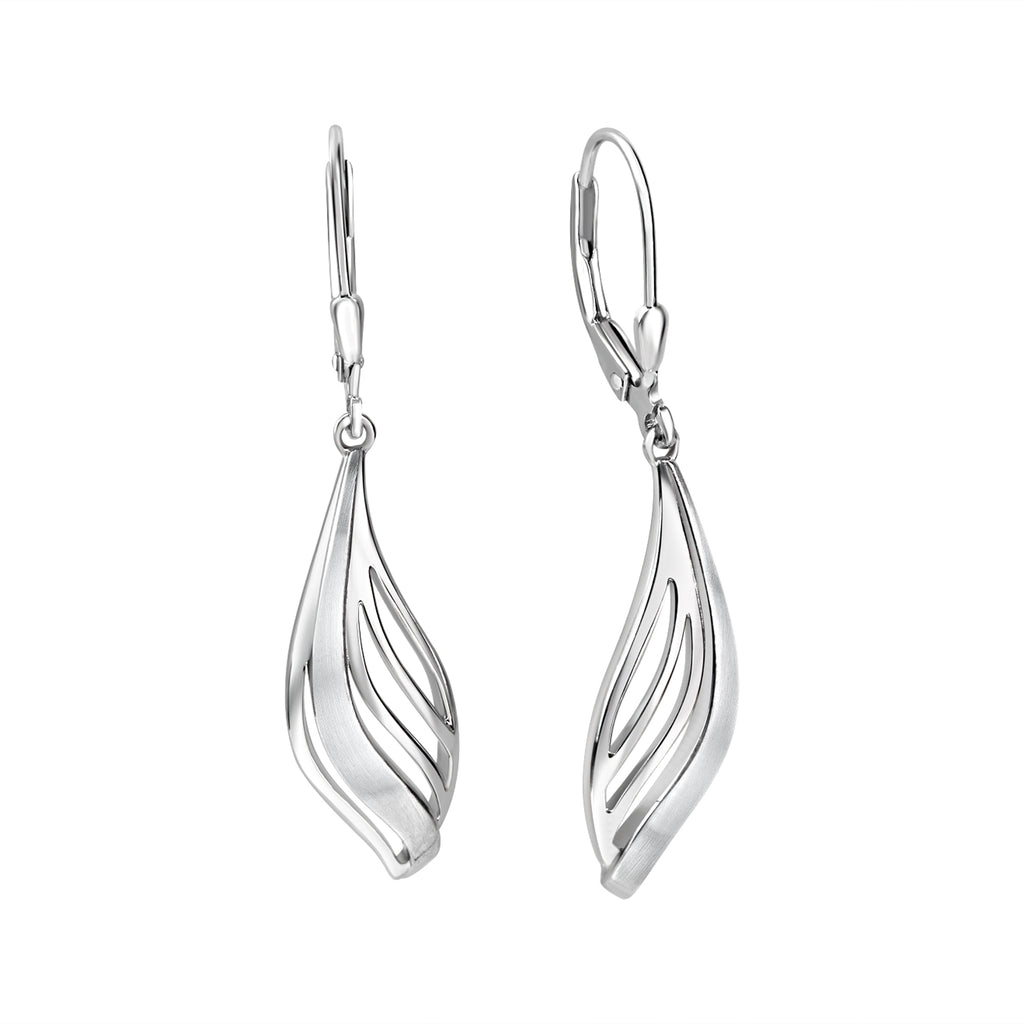 Ohrhänger 925/- Sterling Silber rhodiniert glanz/matt