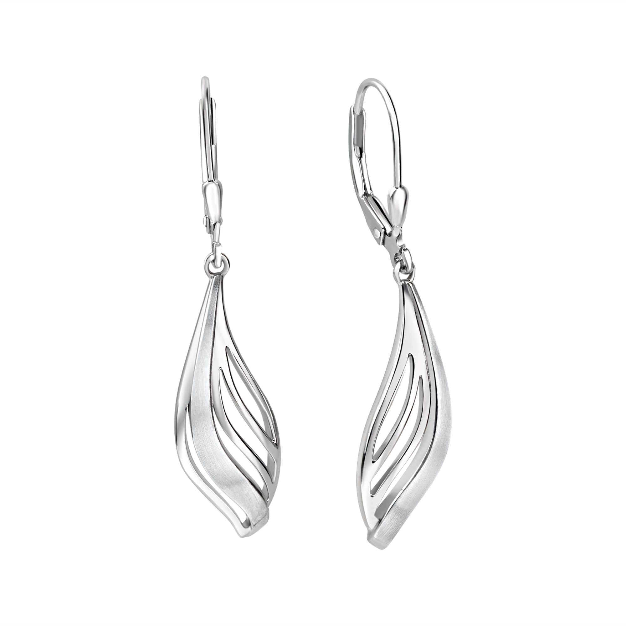 Ohrhänger 925/- Sterling Silber rhodiniert glanz/matt