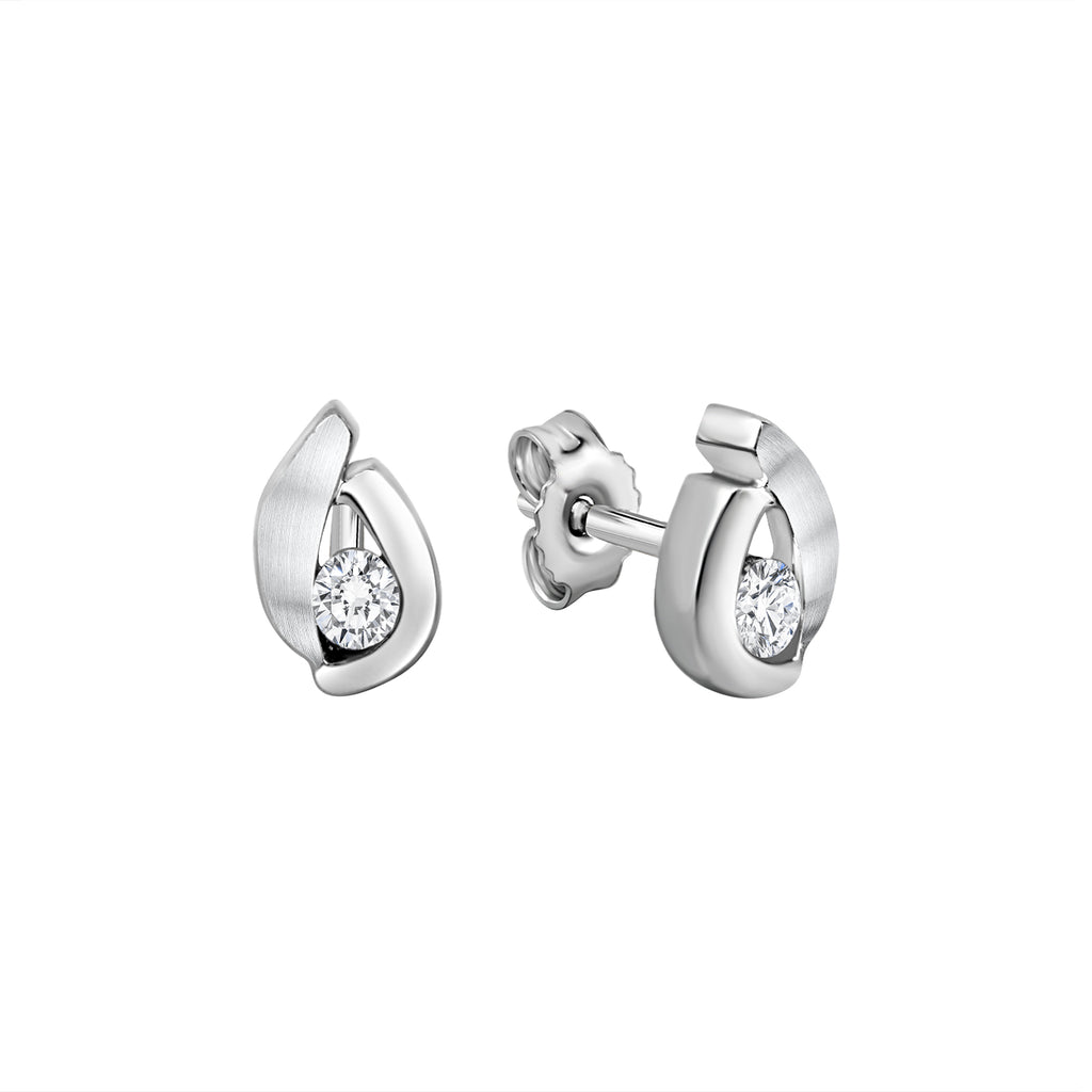 Ohrstecker 925/- Sterling Silber rhodiniert glanz/matt Zirkonia