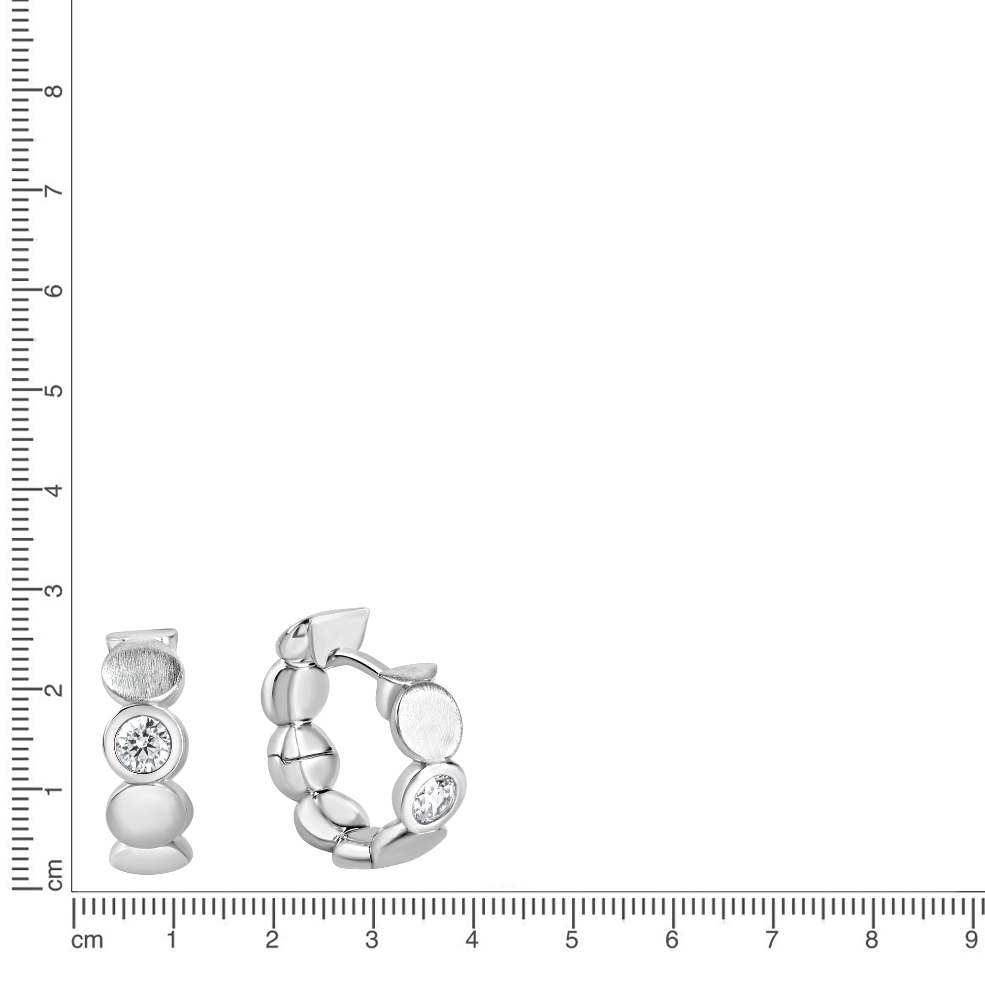 Creolen 925/- Sterling Silber rhodiniert glanz/matt Zirkonia